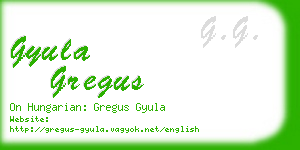 gyula gregus business card